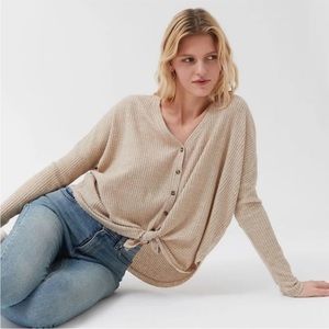 Urban Outfitters Waffle Knit Thermal Long Sleeve Shirt